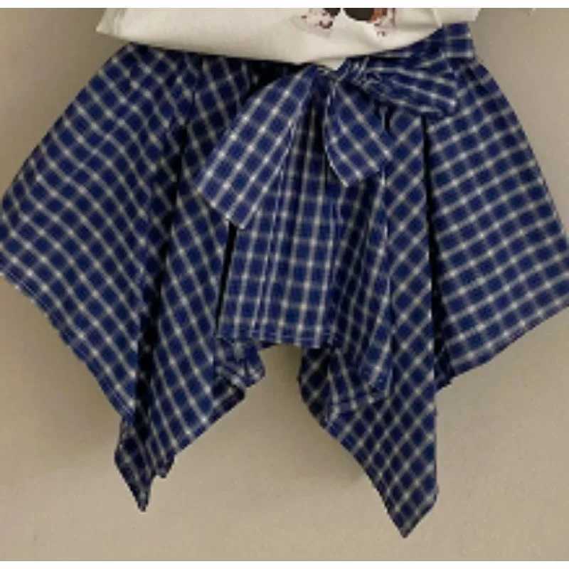 Girls Summer Trendy Cool Street Dance Anti-light Culottes Childrens Korean Version Fake Shirt Irregular Skirt Fashion H260407