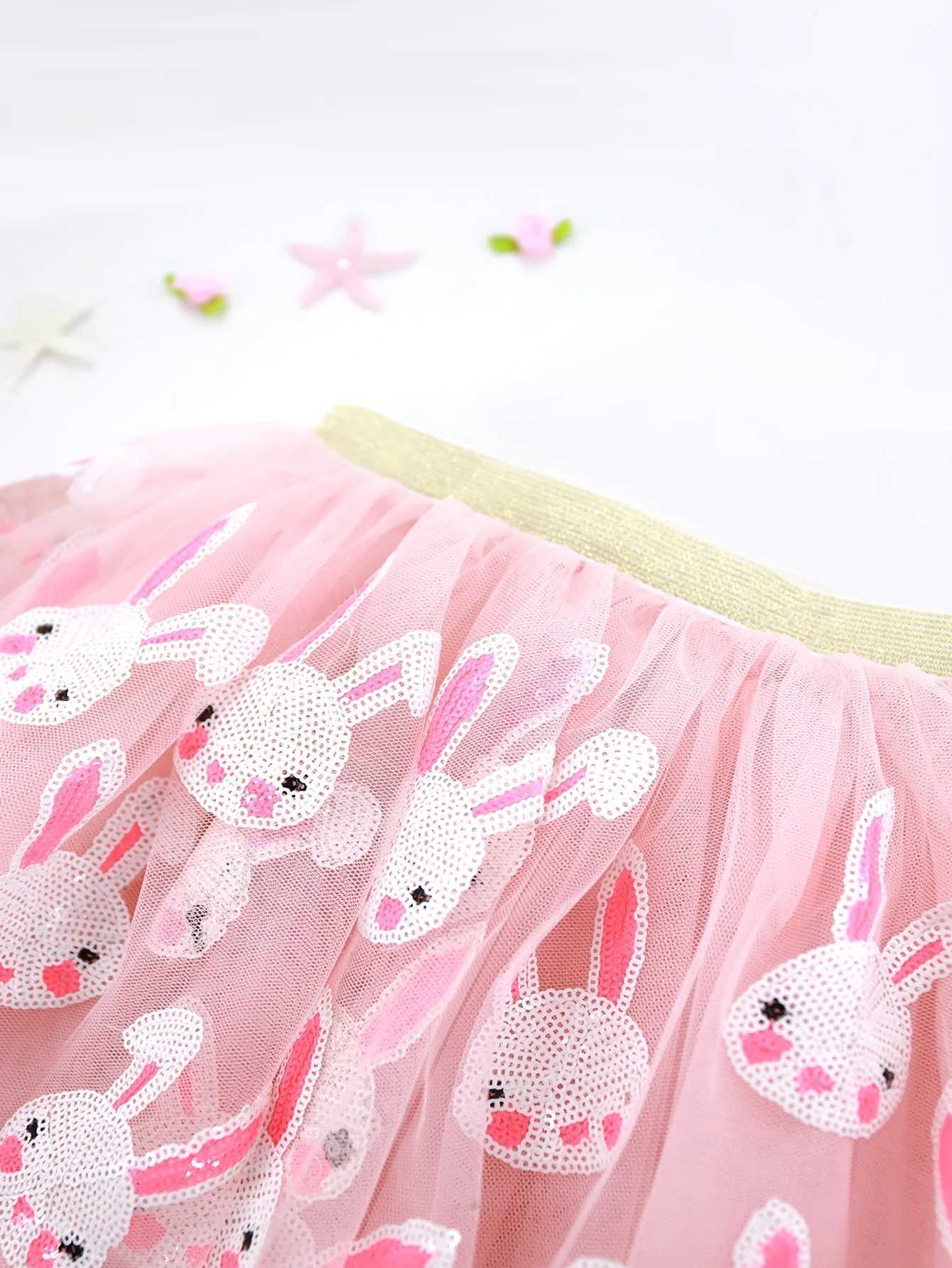 new girl style childrens half skirt Europe and the United States new mesh rabbit sequin Easter TUTU skirt H260407