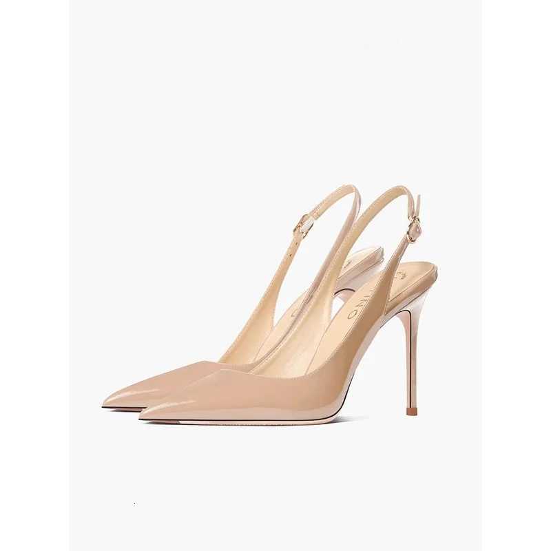 Sexy high-heeled sandals with pointed tips and elegant summer patent leather strappy fashionable party womens shoes Z260407
