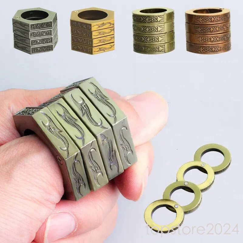 Brass Knuckles Self-defense Four-finger Wrench Ring Multi-functional Finger Tiger Outdoor Broken Window Survival Self-rescue Tool Fist Buckle