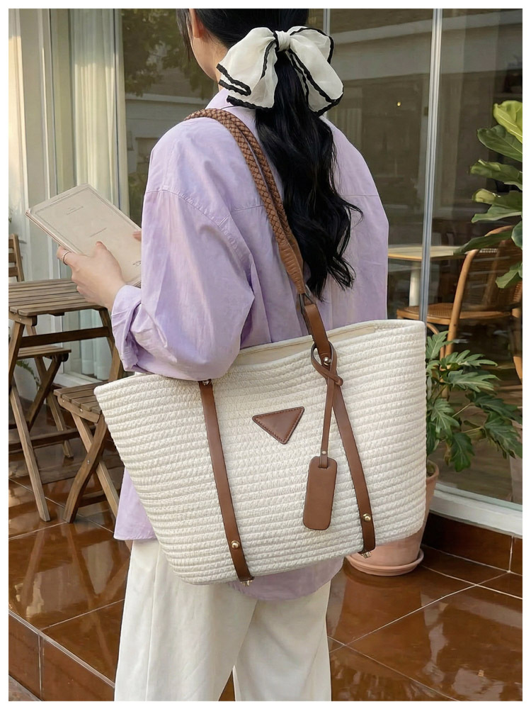 Women's woven straw bag large capacity 2026 summer new single shoulder crossbody bag luxury bag designer free delivery vacation beach bag backpac