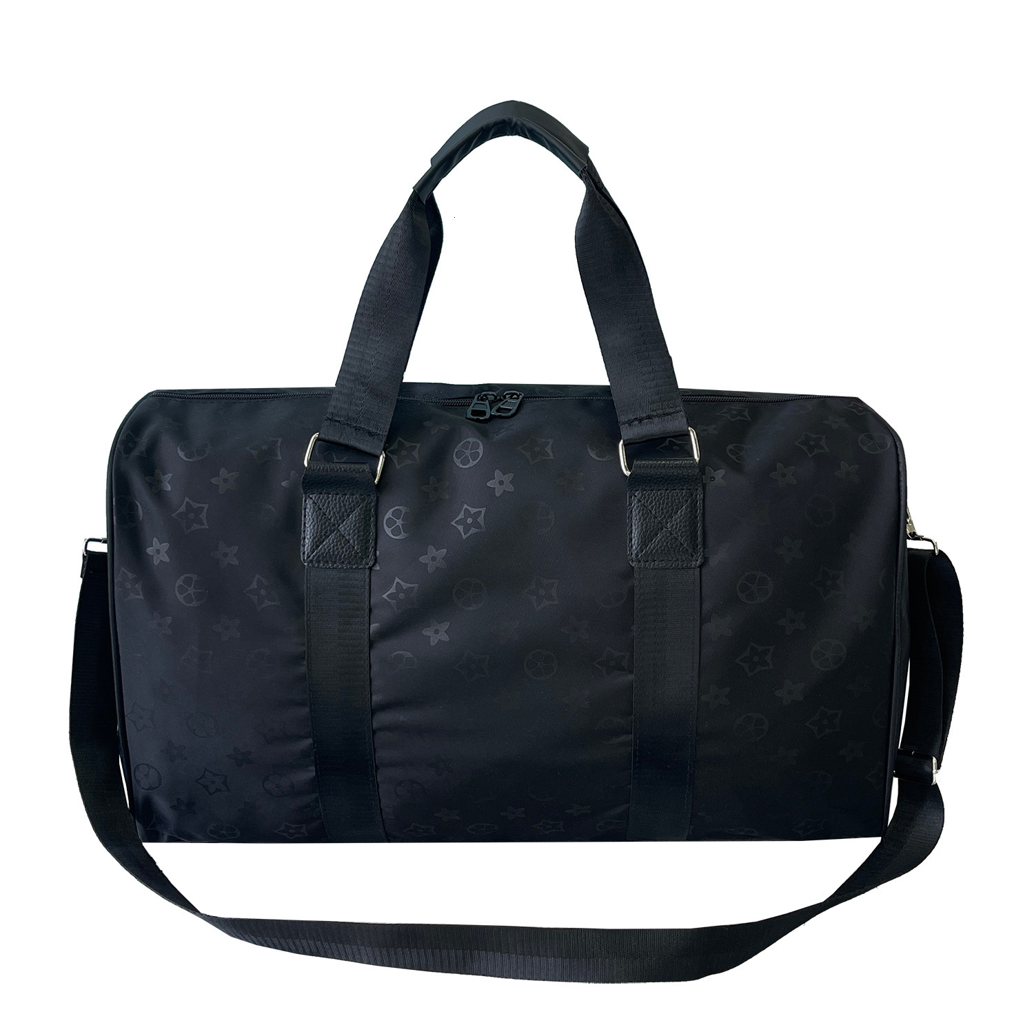 2026 New Arrival Monogram Duffle Bag for Women - Premium Black Nylon Travel Duffel, Luxury Large Capacity Weekender Overnight Bag