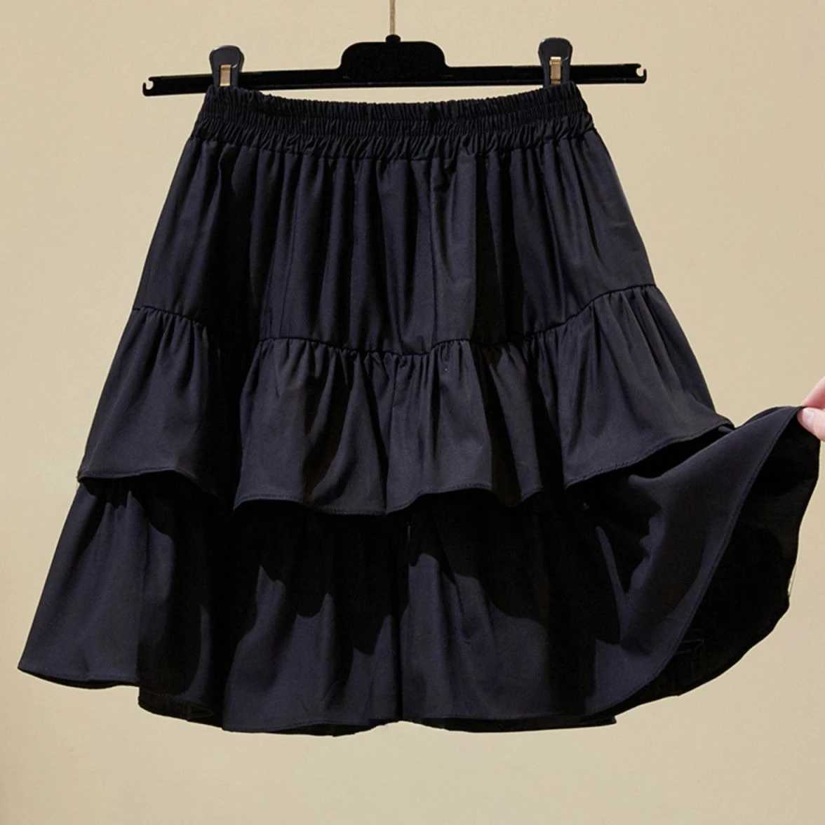 Korean Style Girls A line Puffy Layered Skirt Summer Kids Clothing with Umbrella Design Stylish Comfortable H260407