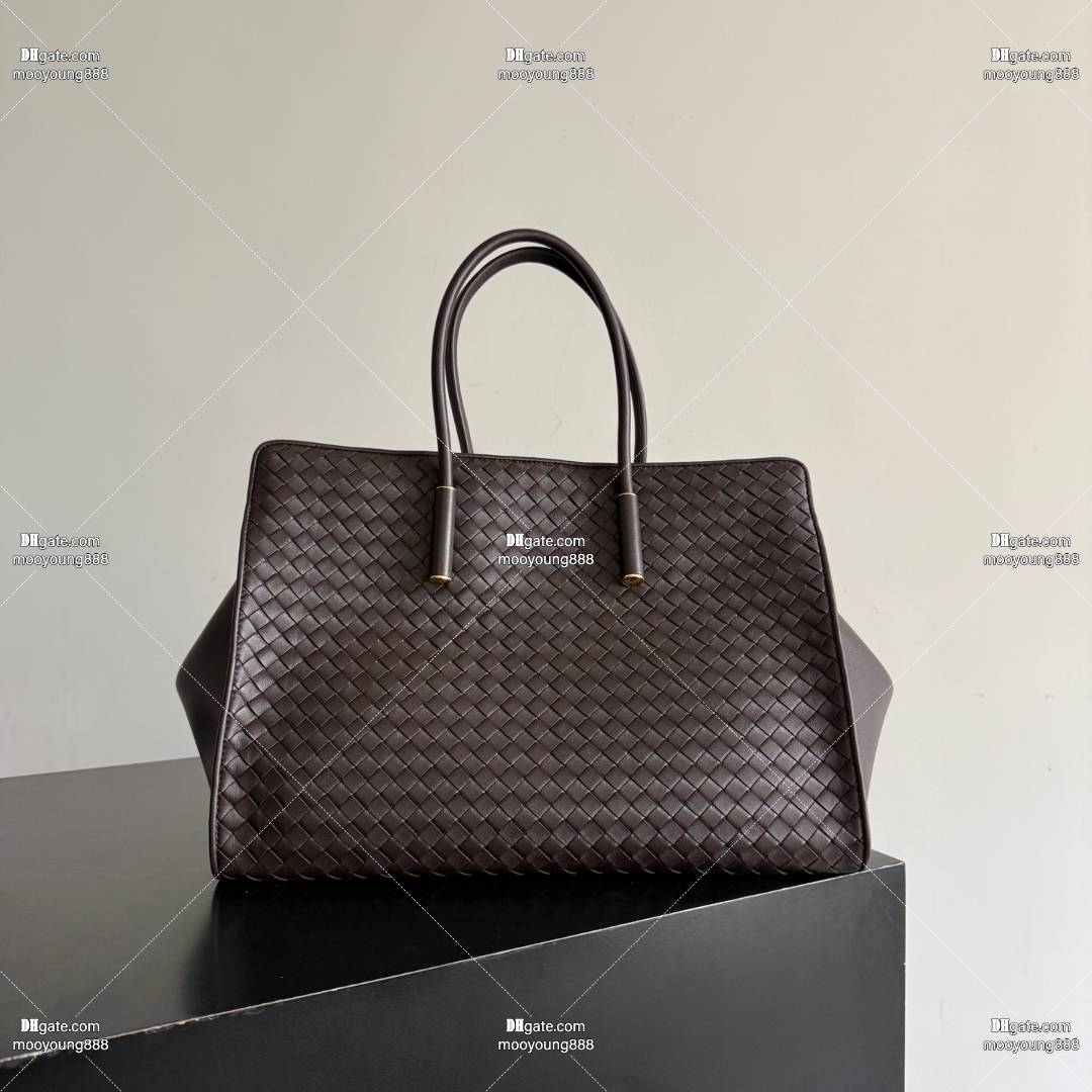 12A All-New Mirror Quality Designer BarBara Tote Bag 37cm Women Lambskin Leather Handbags for Travel Luxury Shopping Bags Chocolate Brown Shoulder Purse
