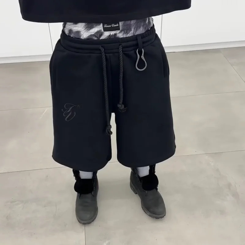 Summer Embroidery Letter Pattern Hip Hop Street Sport Middle Pant Y2K Leisure Simple Fashion Baggy Elastic Double Waisted Shorts 260407 - view 5