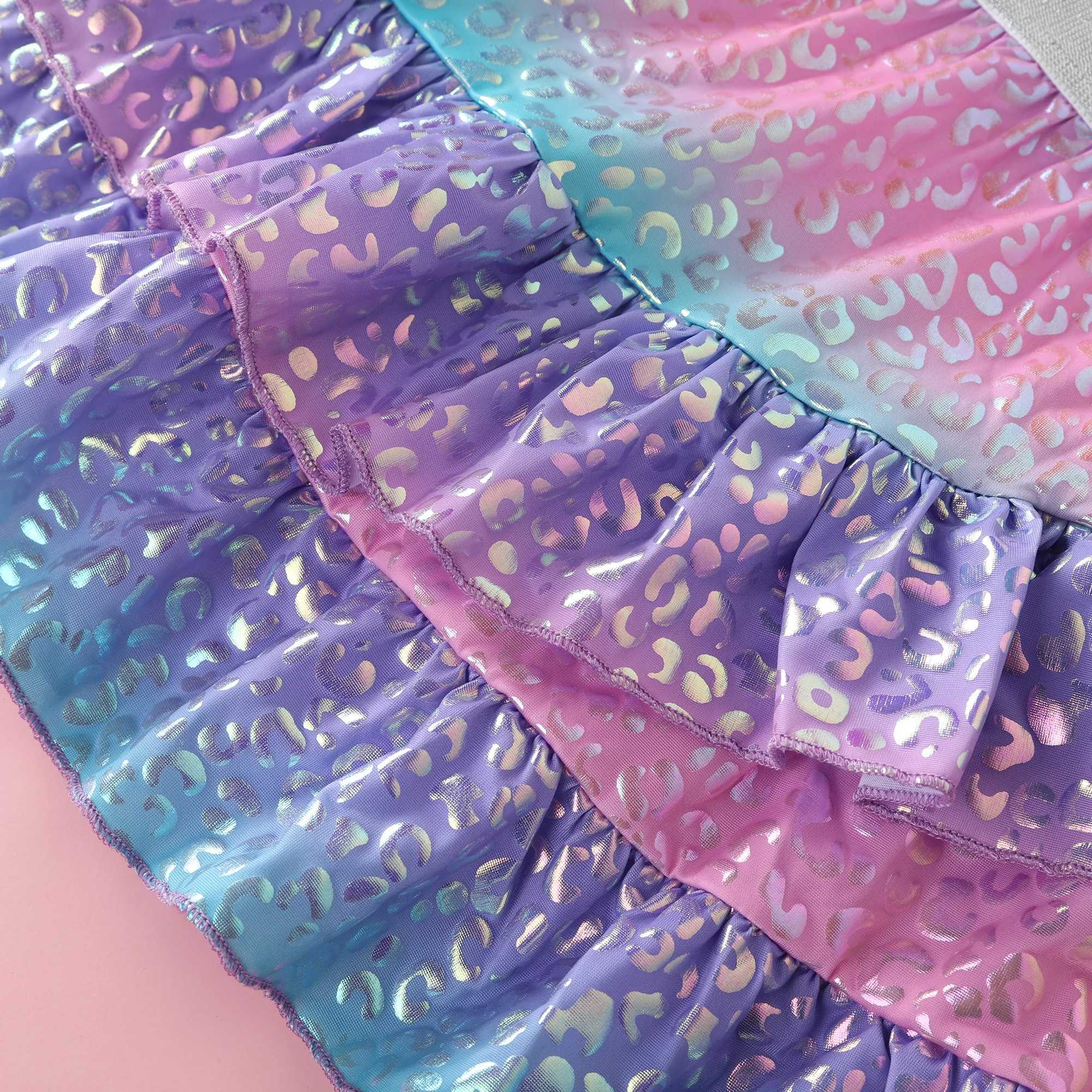 Summer New Mermaid Rainbow Fish Scales Summer Birthday Party Colorful Skirt F5510 for Primary and Secondary School Girls F5510 H260407