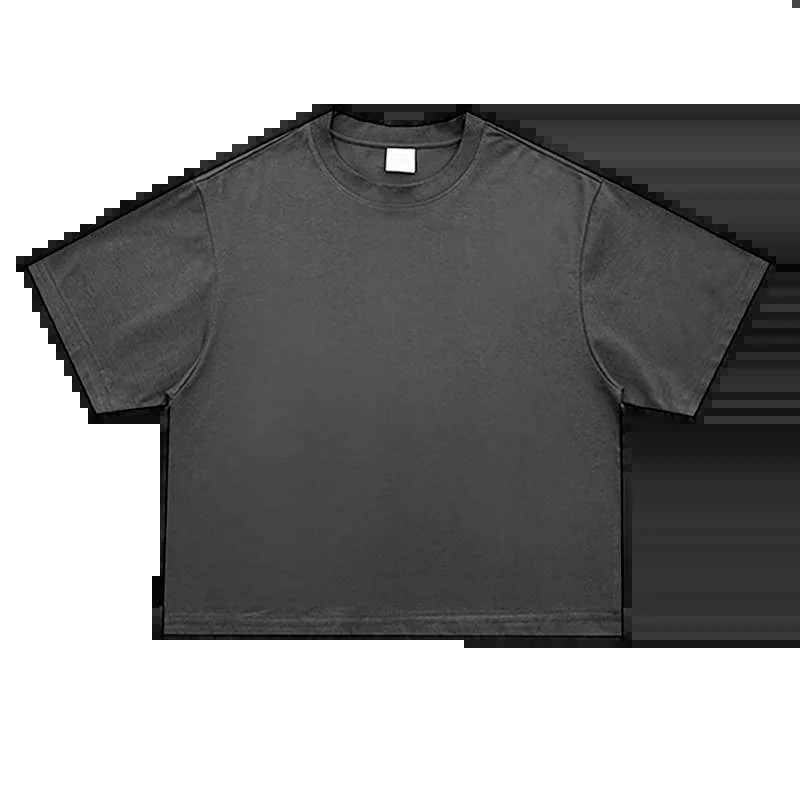 Basic Boxy Fit O-Neck Half Sleeve T-shirt Mens 240GSM 100 Cotton Oversized Heavyweight T-Shirts Summer Loose Sports Clothing 260407