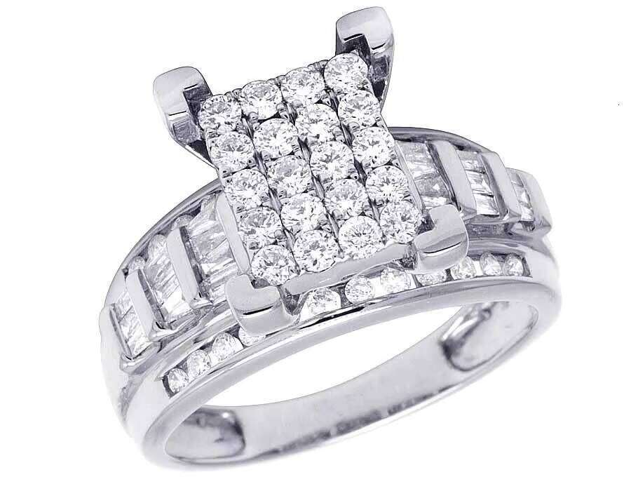 Custom-made 925 silver, featuring round, long-bar design with sandstone and diamonds, a luxurious iced-out engagement ring for women
