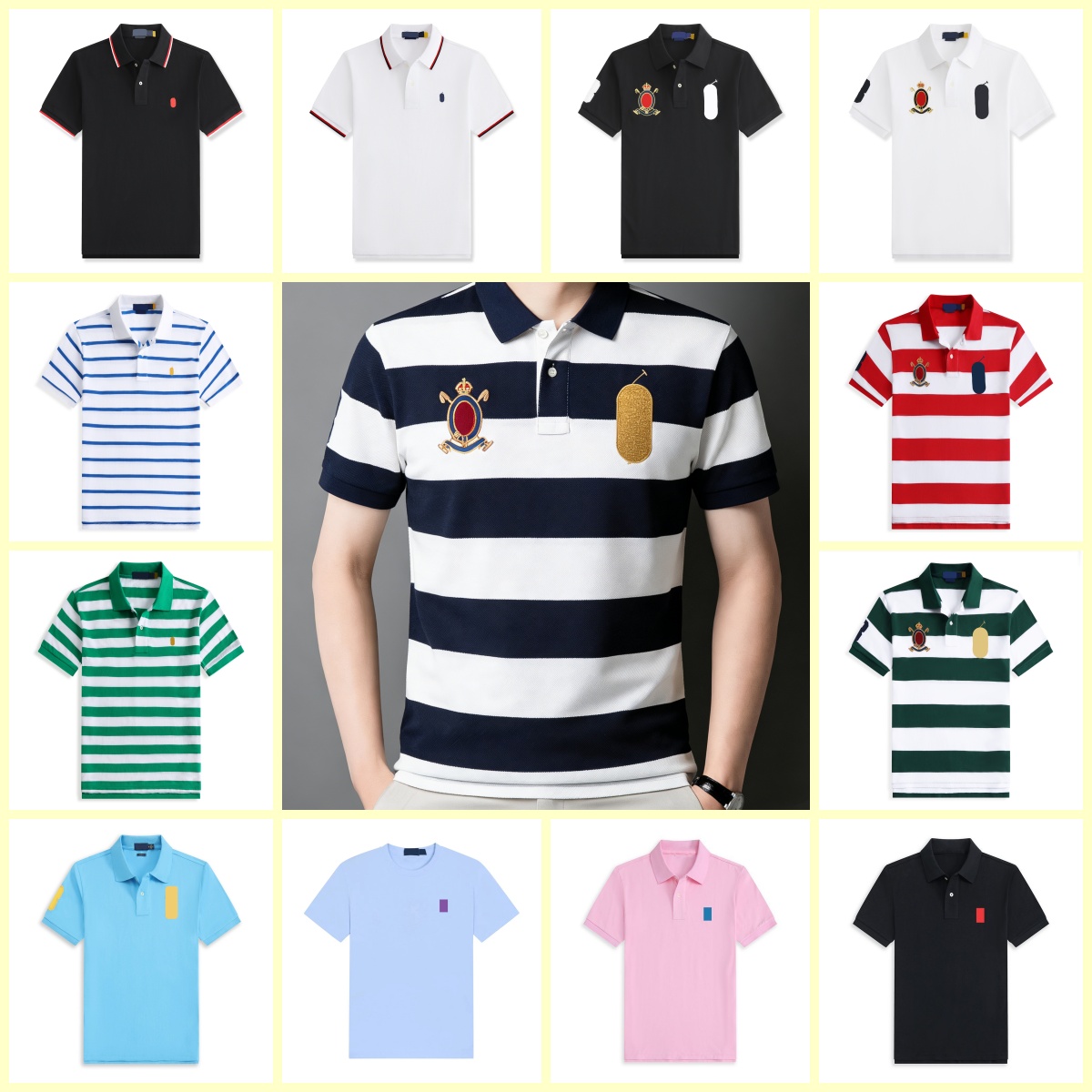26S designer polo shirt mens tops pony embroidery t shirt clothing sleeved printing polos summer Cotton casual ralphllaurenmen shirt short sleeve Size S-2XL