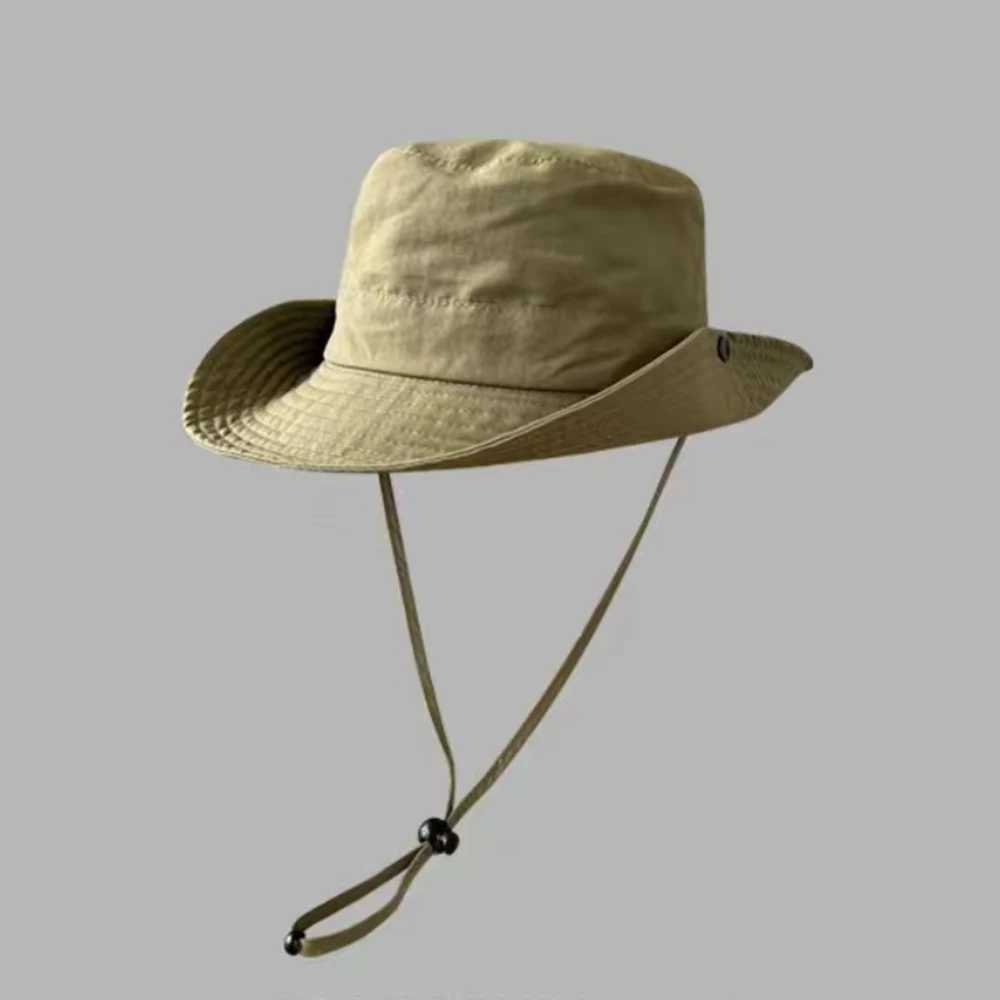 Camping Hat Wide Brim Adjustable Chin Strap Hat Bucket Hat Foldable For Outdoor Activities Beach Travel H260407