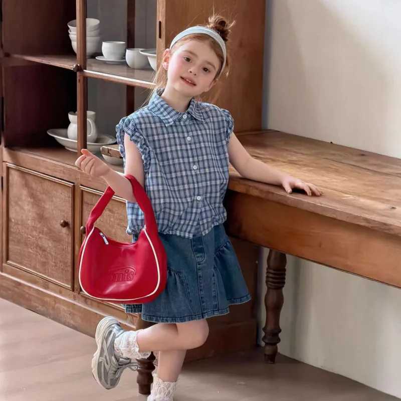 26 Spring Summer Cotton Girls Ruffled Denim Skirt New Korean Style Children Baby Versatile Denim Short Dress 2-14 Years Outfit H260407