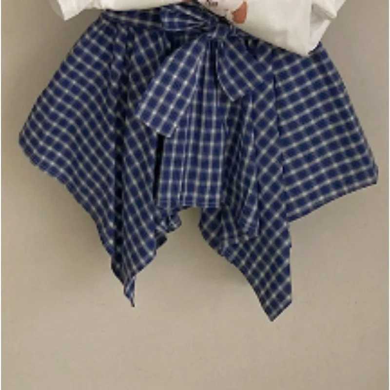 Girls Summer Trendy Cool Street Dance Anti-light Culottes Childrens Korean Version Fake Shirt Irregular Skirt Fashion H260407