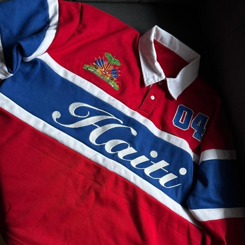Mens Polo Shirt Harajuku Y2K Streetwear Striped Contrast Rugby Polo Long Sleeve Haiti Embroidery Loose Fit Casual Unisex Fashion 260326