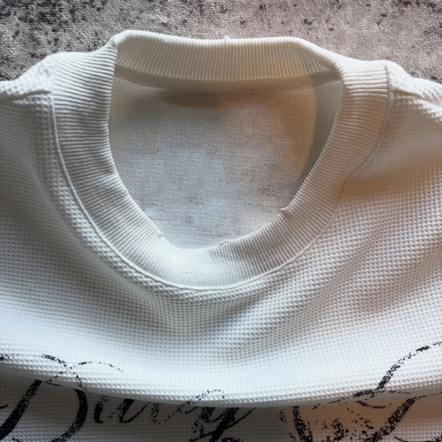 2026 Arrival Women Y2K Waffle Knit Long Sleeve Tee Vintage Angel Letter Graphic Print Raw Hem Loose Casual Top 260403