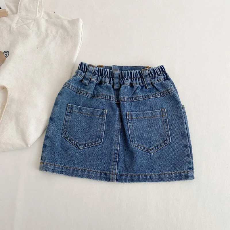 Kids Denim Skirt for Girls All-match Elastic Waits Short Mini Skirt for Children Girls Cowboy Skirts for Baby Girl Outfit 1-6T H260407