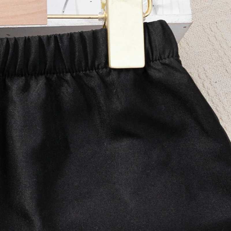 Summer Girls Can Love Multiple Pockets Solid Color Drawstring Skirt Daily Leisure Princess Birthday Party Skirt Clothing H260407