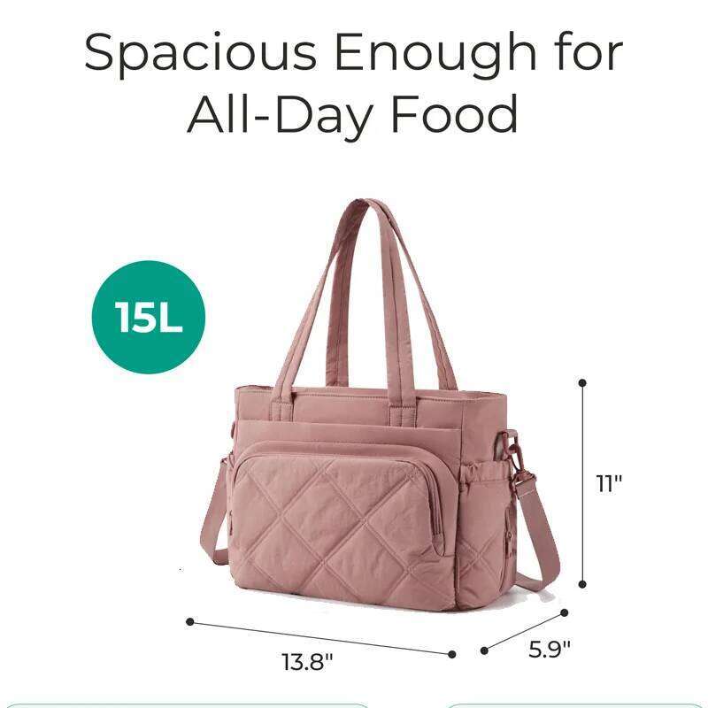 BAGSMART Women Shoulder Bag Travel Storage With Large Lunch Box Insulated Tote Multi Pockets Quilted Puffy Mommy Handbag SENYY