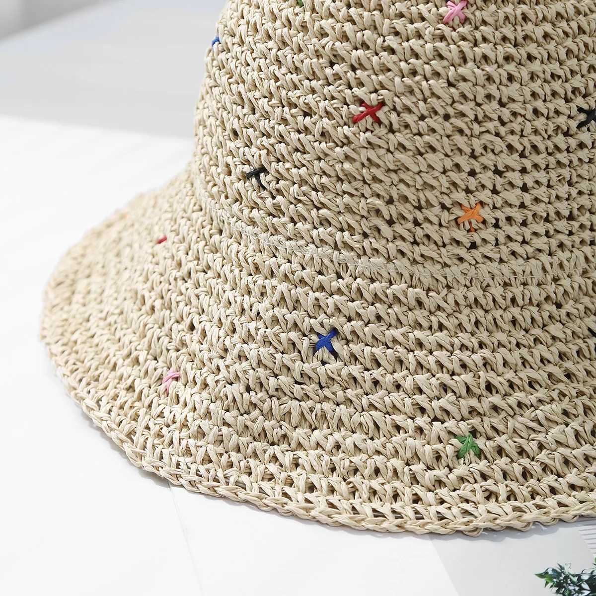 Womens Summer Hat Korean Style Big Brim Foldable Sun Hat Bucket Hat Sunscreen Beach Accessories Holiday Travel 2025 New H260407