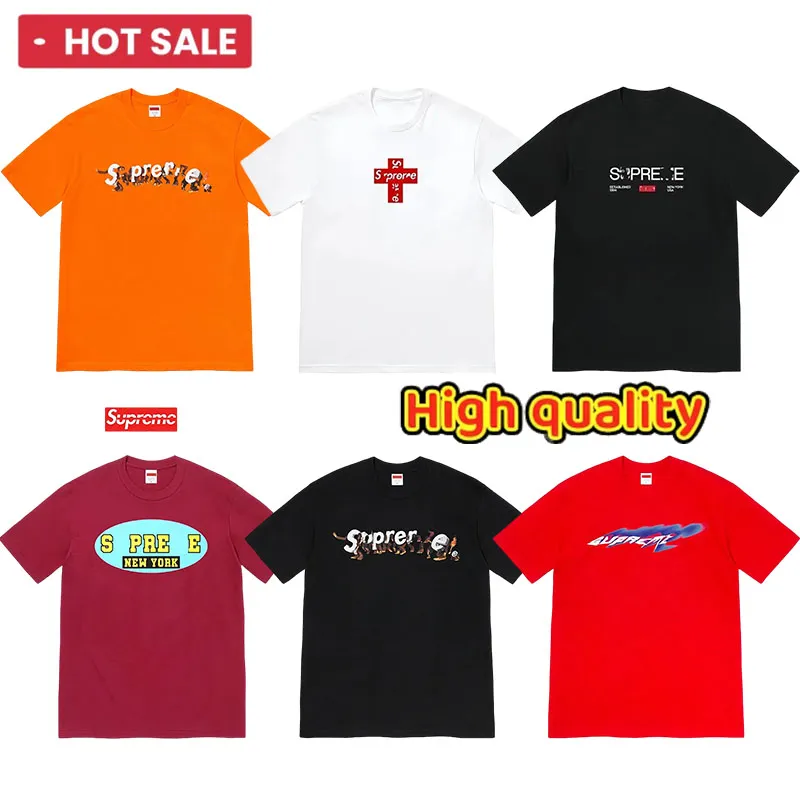 Men's Designer T Shirt Letter Print Pattern Supremely Men's and Women's T Shirt Loose Shirts Top Casual Short Sleeved Hip Hop Shirts Summer Cotton Short Sleeve Shirt S-2XL