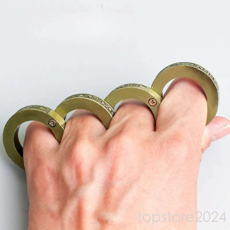 Brass Knuckles Self-defense Four-finger Wrench Ring Multi-functional Finger Tiger Outdoor Broken Window Survival Self-rescue Tool Fist Buckle
