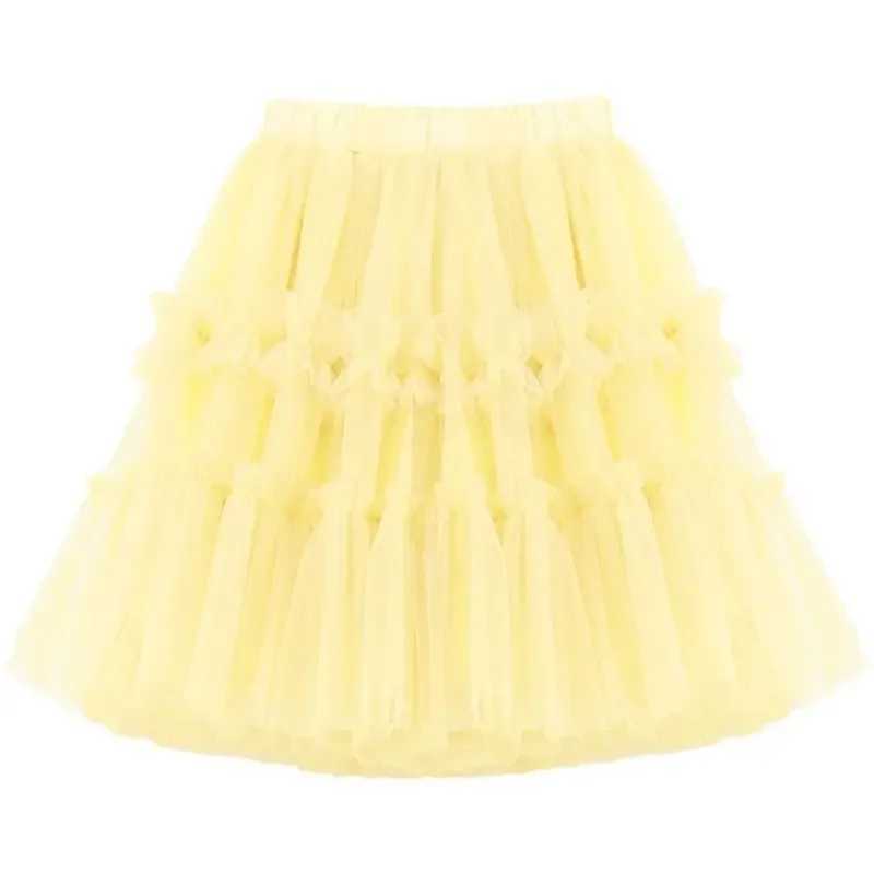 Girls Tutu 2023 Summer New Kids Mid-length Fashion Korean Birthday Party Dance Ball Gown Princess Skirt Parent-child Gauze Skirt H260407
