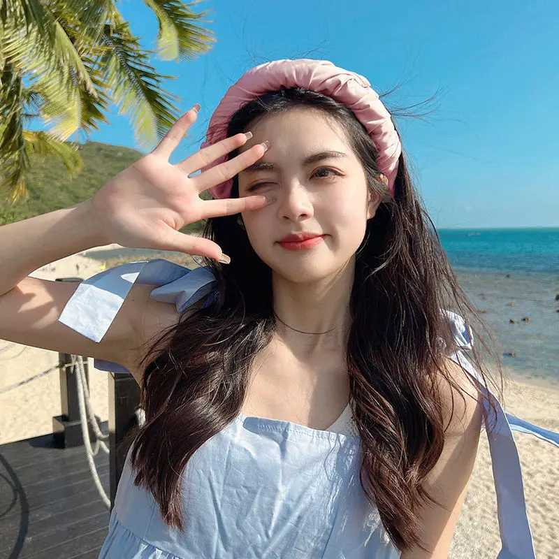 Black Rubber Sun Visor for Women Summer Dual-use Adjustable Headband Outdoor UV Sun Protection Empty Top Sun Hat H260407