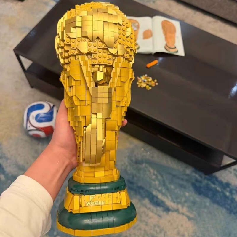 Designer LEGO World Cup Trophy Building Blocks 2842pcs Standard Particles High Quality 1:1 size Perfect Eeplica Legoes Set World Cup Ball As Holiday Gift