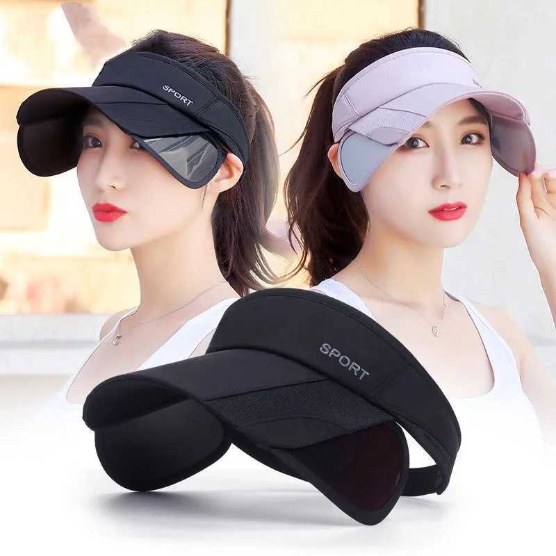 Sun Summer Outdoor Sports Hat Casual Retractable Top Hat Womens Hat Brim Cycling Sun Hat Sun Protection Pull-out H260407