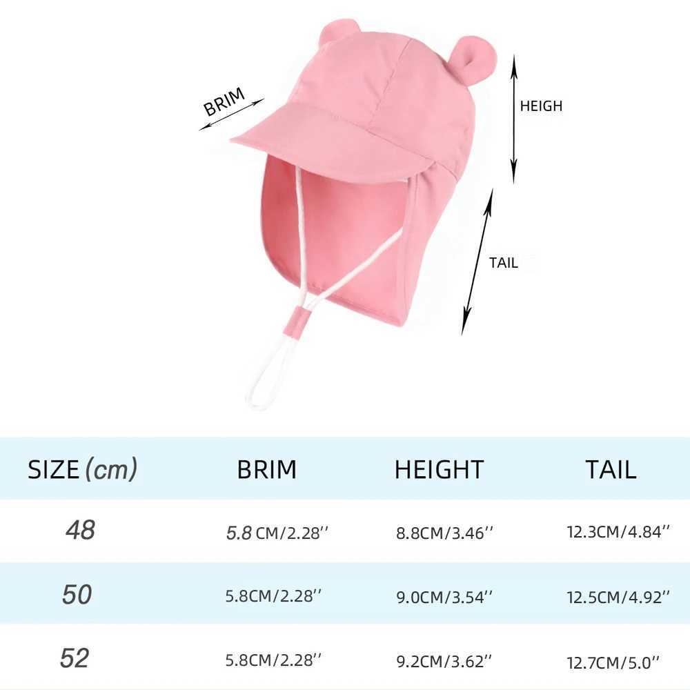 Adjustable Baby Sun Hats with Neck Flap Protection - Perfect Swim Play Toddler Hat for Girls Boys H260407
