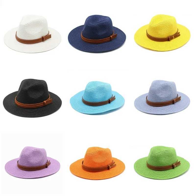 Beach Hats for Men and Women Beach Outdoor Sun Protection Visors Sun Hats Jazz Straw Hat H260407