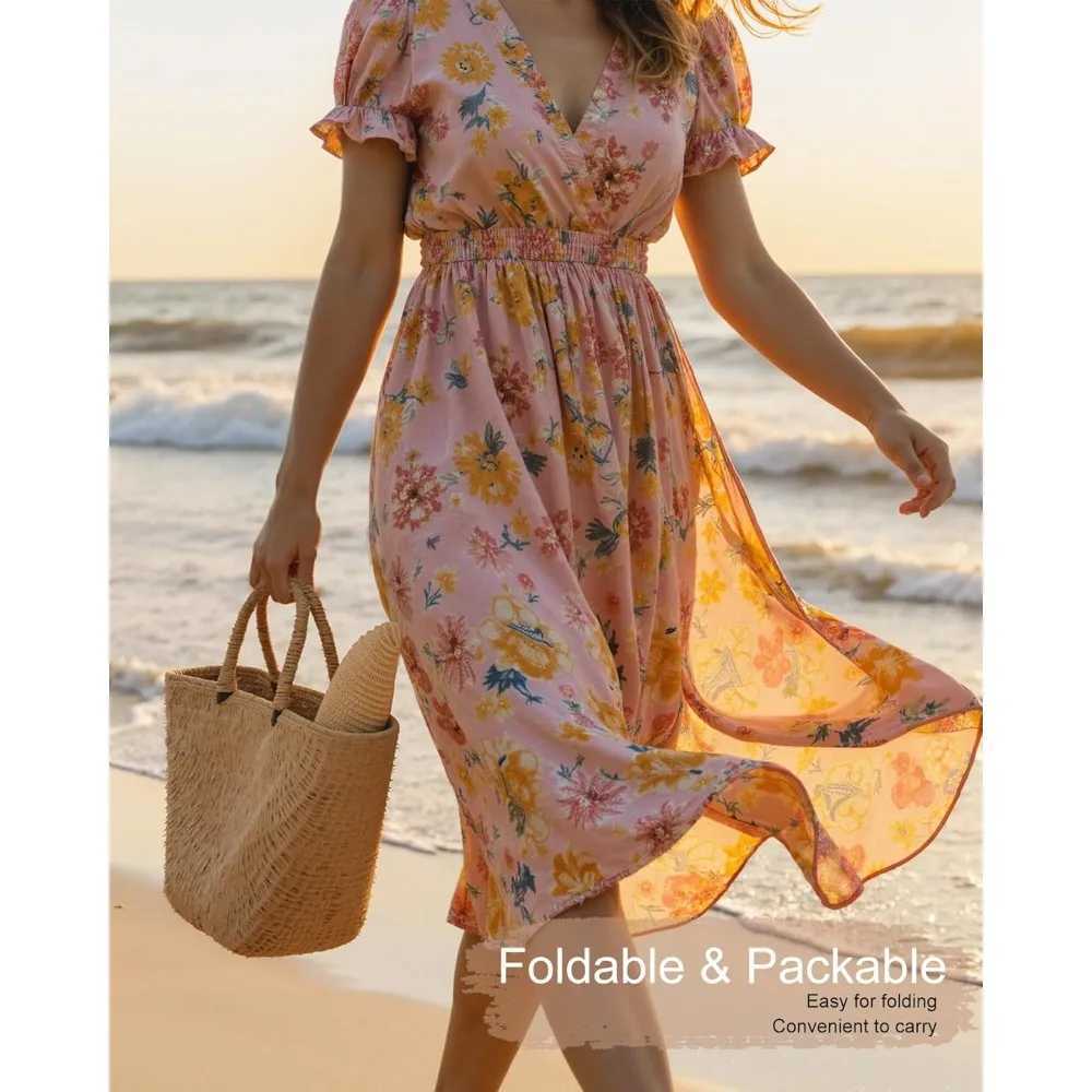 Senker Fashion Sun Hats for Women UV Protection Packable Wide Brim Straw Hat for Men Beach Summer Vacation Travel H260407