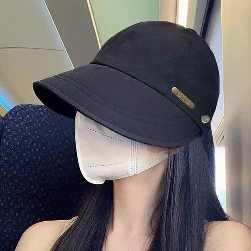 Summer Wide Brim Sun Hat Adjustable Caps For Men Women Beach Hats Summer Quick-drying Visors Fisherman Cap H260407