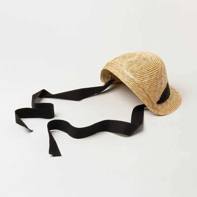 Sun Hat for Children Outdoor Activities Chin Straps Adjust Straw Hat Girls Raffia Sun Cap Summer Beach Seashore H260407