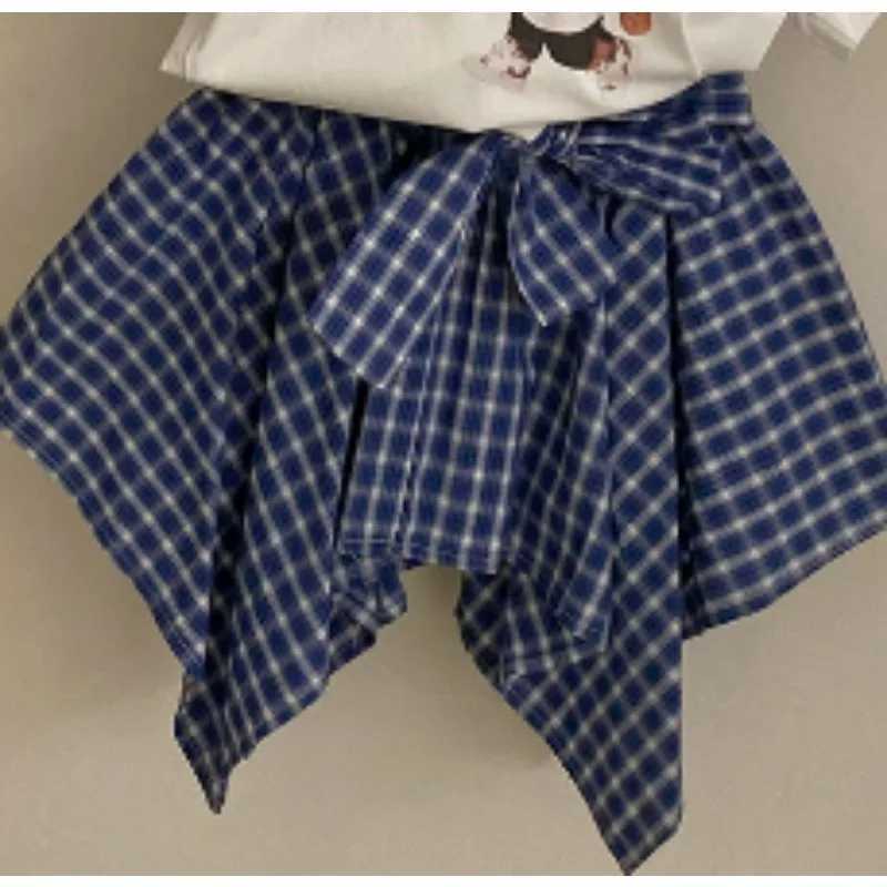 Girls Summer Trendy Cool Street Dance Anti-light Culottes Childrens Korean Version Fake Shirt Irregular Skirt Fashion H260407