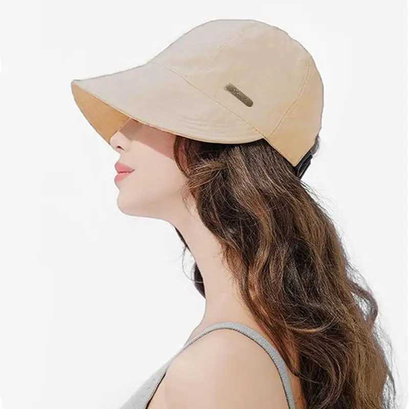 Summer Wide Brim Sun Hat Adjustable Caps For Men Women Beach Hats Summer Quick-drying Visors Fisherman Cap H260407