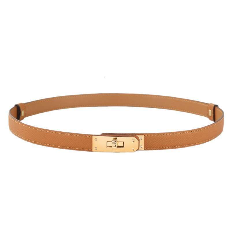 Versatile Women's 2025 New Genuine Soft Leather For Dresses And Skirts Decoration Kelly Lazy Elastic Belt
