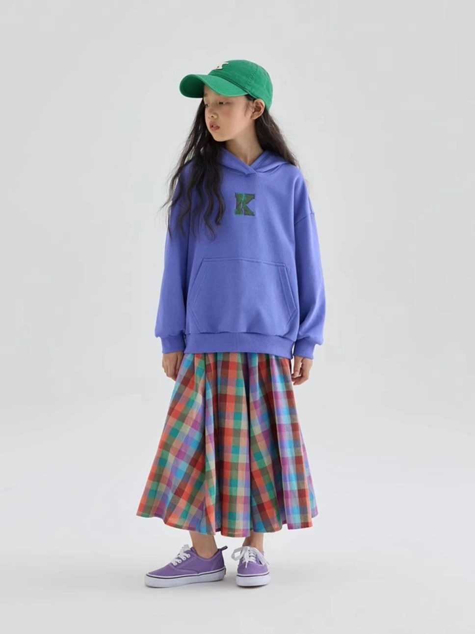 Girls Colorful Plaid Umbrella Skirt Spring Summer Designer Half Skirt Kids Trendy Floral Print Skirt Childrens Clothing H260407