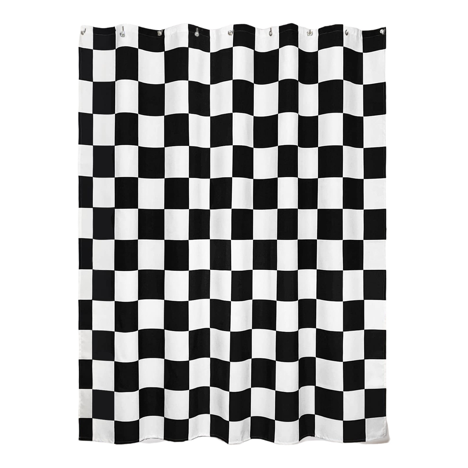 Shower Curtain Black And White Checkerboard Pattern Digital Printing Waterproof Mildew Proof Bathroom Toilet Partition Curtain