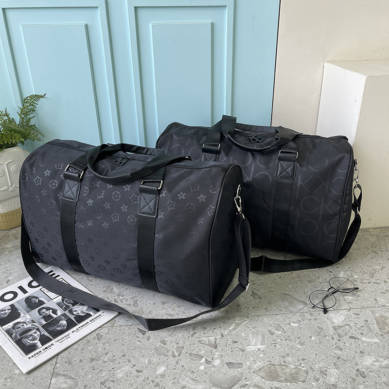 2026 New Arrival Monogram Duffle Bag for Women - Premium Black Nylon Travel Duffel, Luxury Large Capacity Weekender Overnight Bag