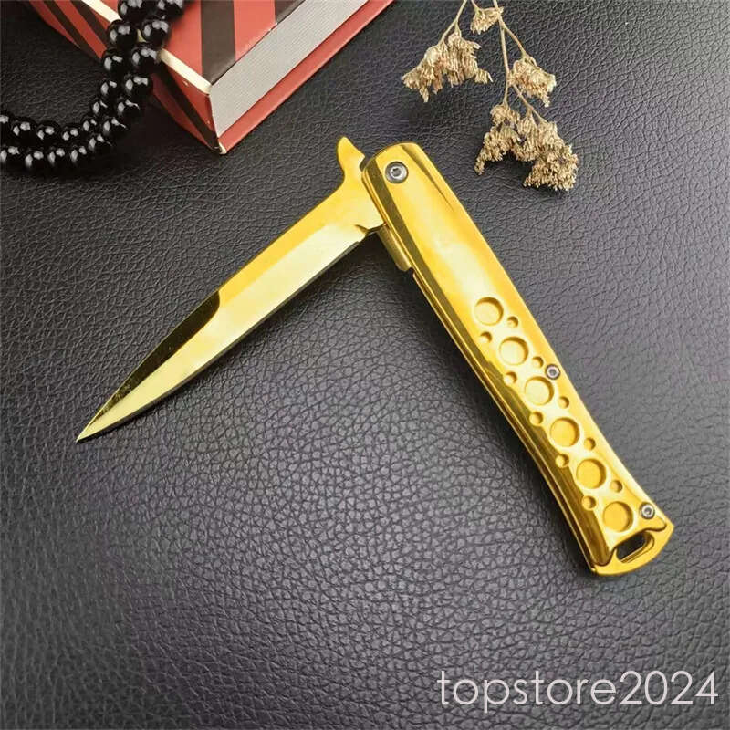 Golden M10 butterfly knife folding Swordfish Manual Durable and Not Easy to Fade knife 420 Steel Handle 440c Sharp folding Blade Outdoor Kitchen Multi