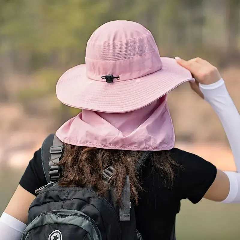 UV Protection Fisherman Cap Face Neck Cover Outdoor Fishing Cycling Removable Men Visor Hat Women Quick Drying Bucket Hat H260407