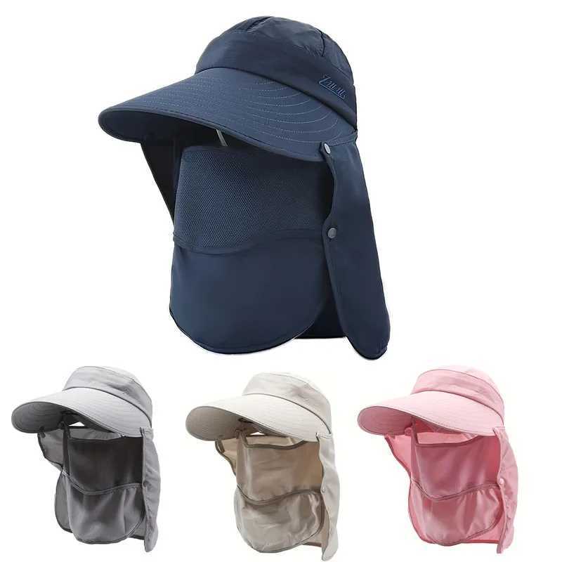 Outdoor sun hat womens summer detachable shawl fisherman hat breathable fishing camping hiking hat H260407