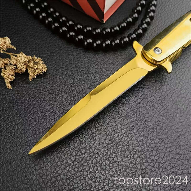 Golden M10 butterfly knife folding Swordfish Manual Durable and Not Easy to Fade knife 420 Steel Handle 440c Sharp folding Blade Outdoor Kitchen Multi