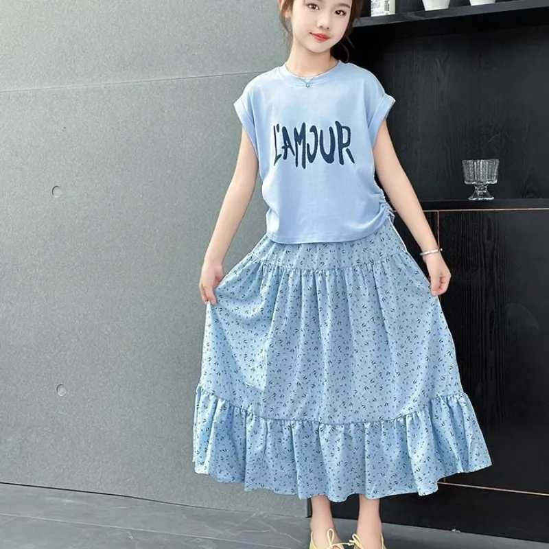 Girls Floral Summer Skirt 2026 Trendy Lightweight Floral Half Skirt for Kids Cute Floral Dress for Children Summer Fashion H260407
