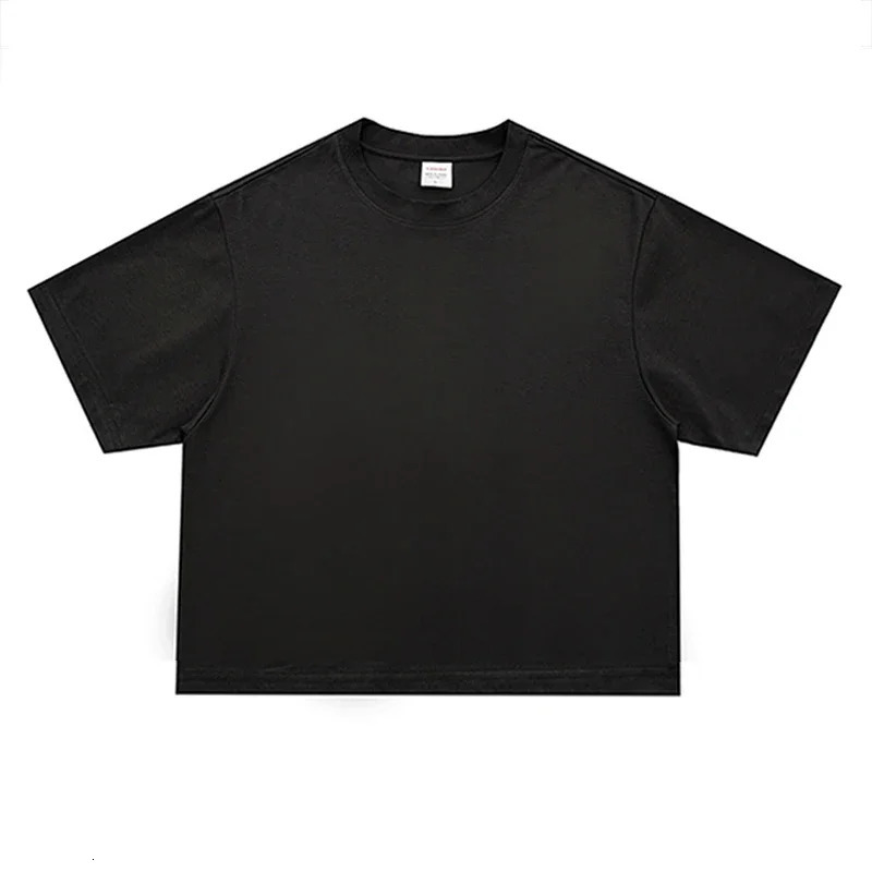 Basic Boxy Fit O-Neck Half Sleeve T-shirt Mens 240GSM 100 Cotton Oversized Heavyweight T-Shirts Summer Loose Sports Clothing 260407