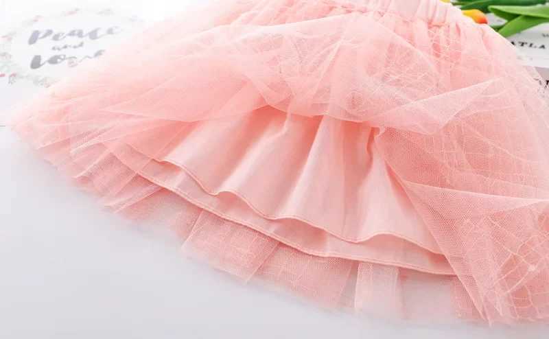 2024 New Embroidery Kids Girls Mesh Skirts Princess Pretty Stars Sequined Pleated Tutu Floral Girl Lace Faldas Dance Clothes H260407