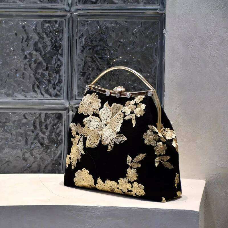 Embroidery Flowers Vintage Handmade For Women Top Handle Bags Bag Mother Gift Chic Lady S Handbags Purses SENYY