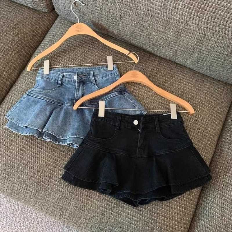 Girls Denim Skirt Summer Stretch Casual Mini Skirt for Big Kids Age 714 Fashionable Kids Party School Wear New Arrival 2026 H260407