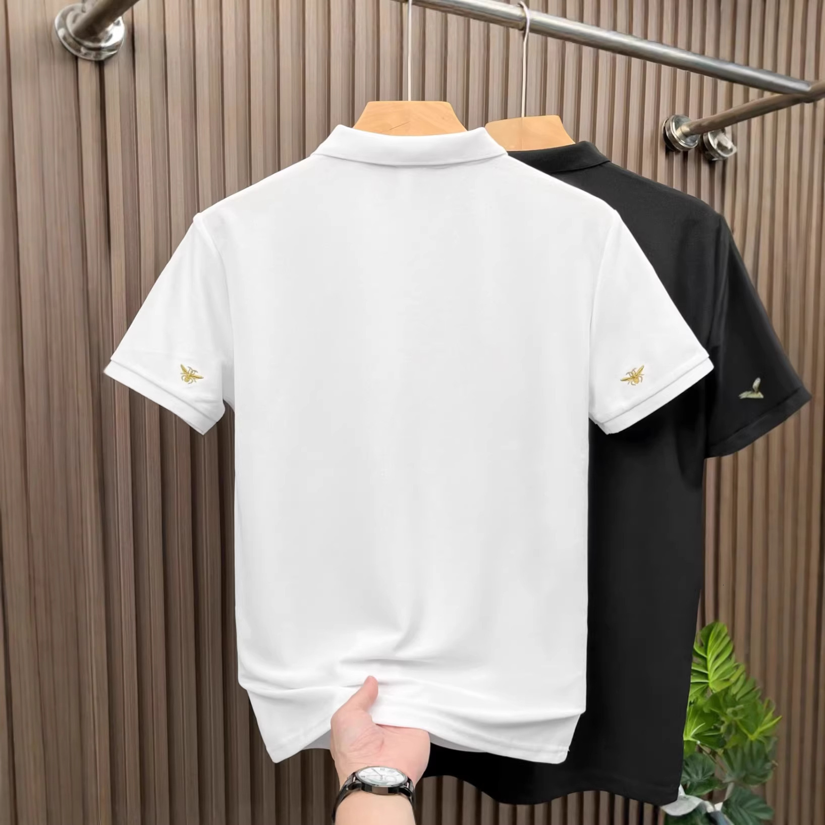 Luxury Brand Designer Clothes High-End Designer Apparel American-Style Heavy-Weight Lapel Polo Shirt For Men Short-Sleeved Summer Trendy Casual Loose-