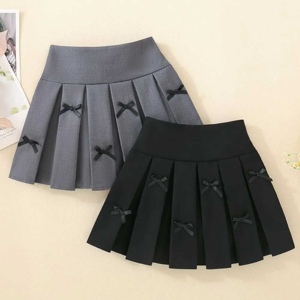 LILIGIRL 2025 Girls Solid Color Pleated Skirt Autumn Little Girls Skirt Korean Childrens College Style Skirt H260407